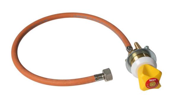 Gasarmatur mit 1 Gasschlauch